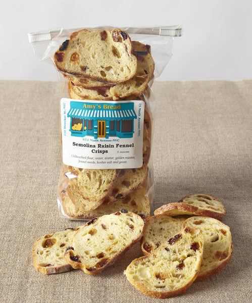 Semolina Raisin & Fennel bread crisps